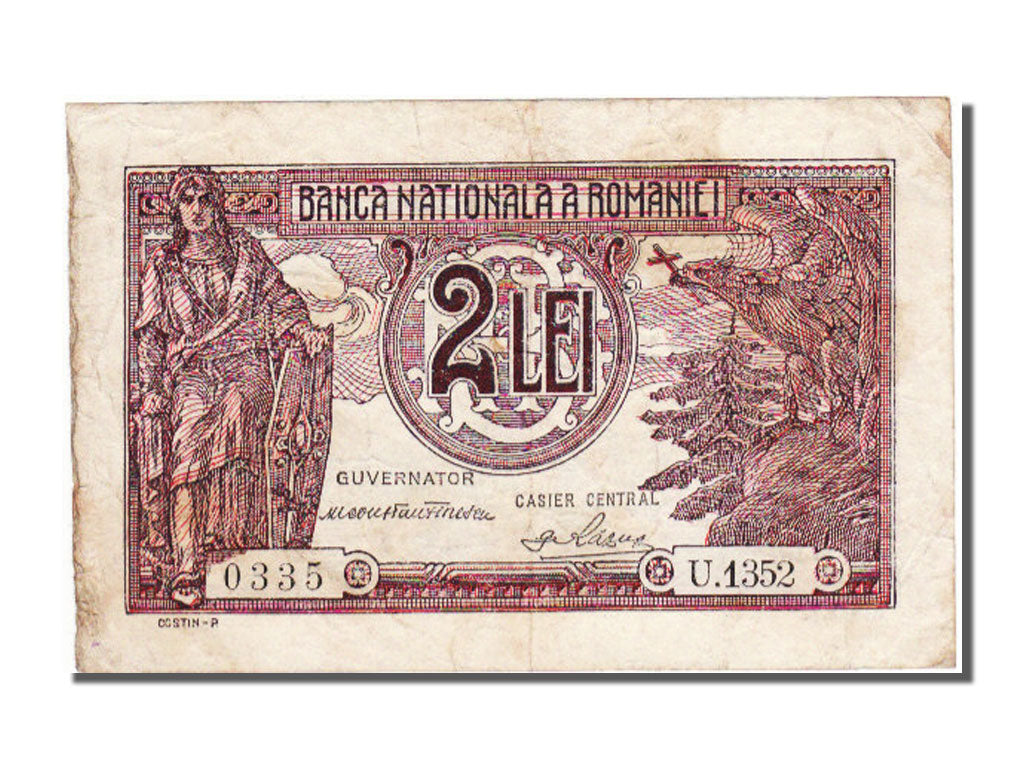 Romania, 2 Lei, 1938, KM #39a, 1938-12-21, VF(30-35), U 1352