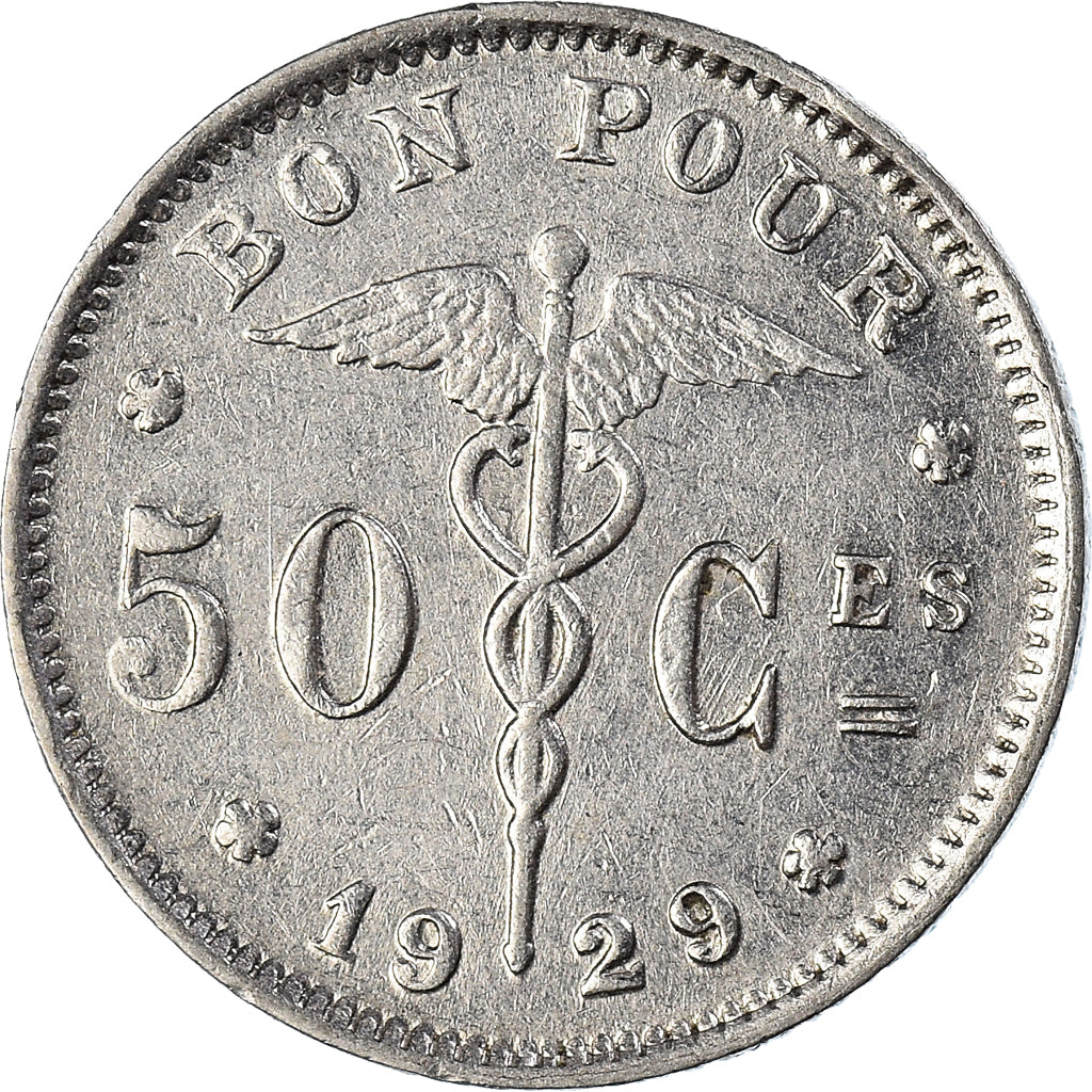 Münze, Belgien, 50 Centimes, 1929