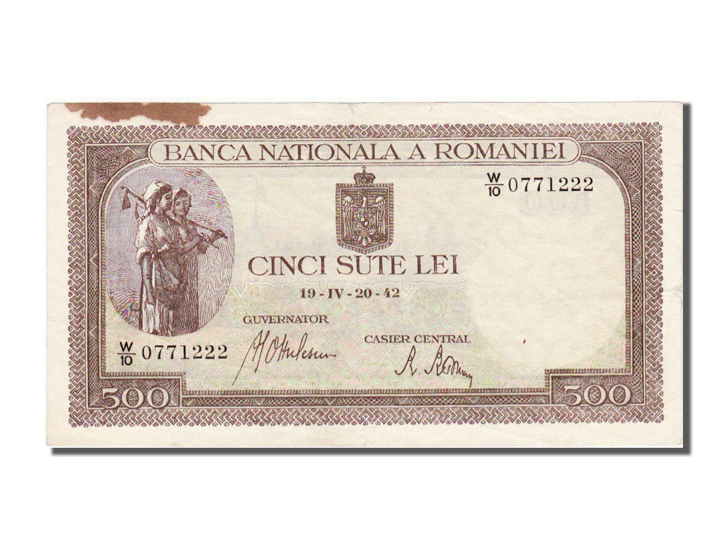 Romania, 500 Lei, 1942, KM #51a, 1942-04-20, VF(20-25), W10