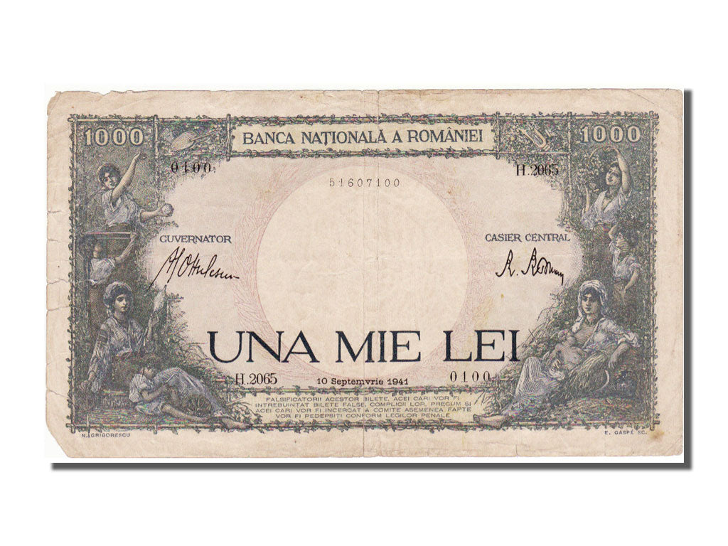 Roumanie, 1000 Lei type 1941
