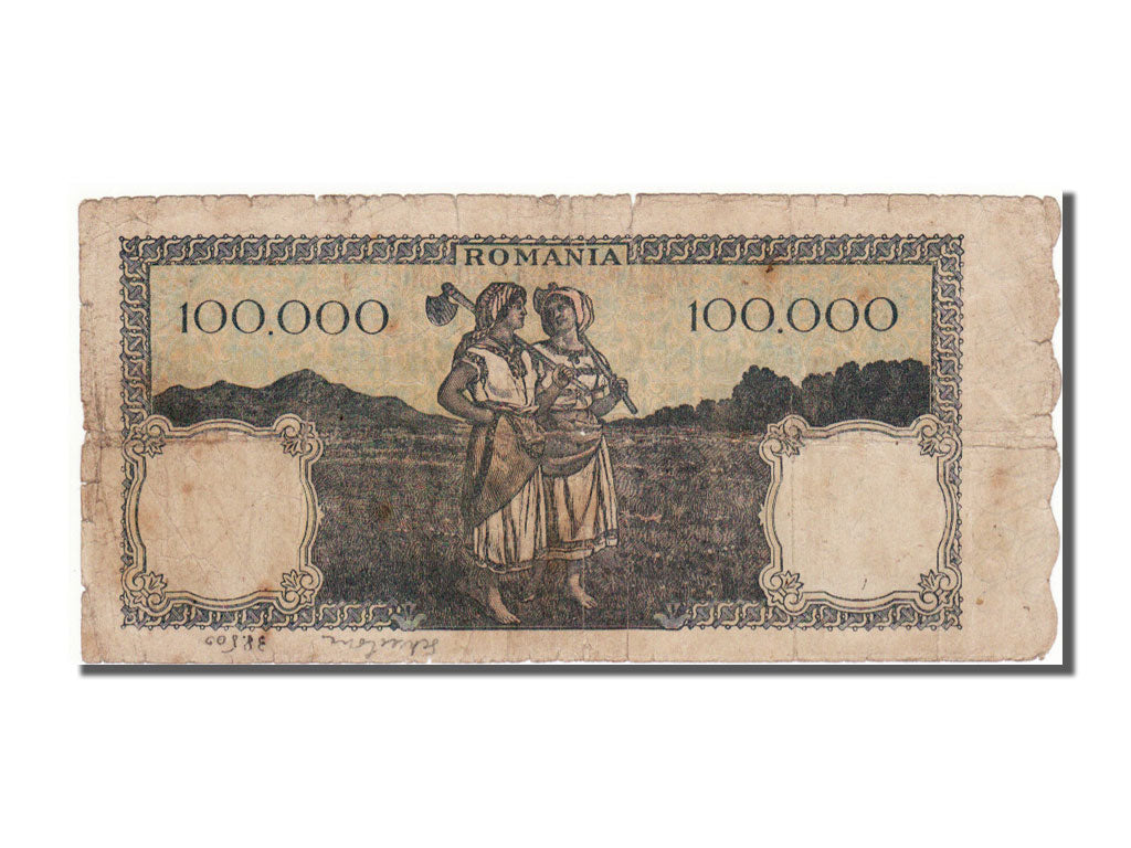 Romania, 100,000 Lei, 1946, KM #58a, 1946-04-01, VF(30-35), FI