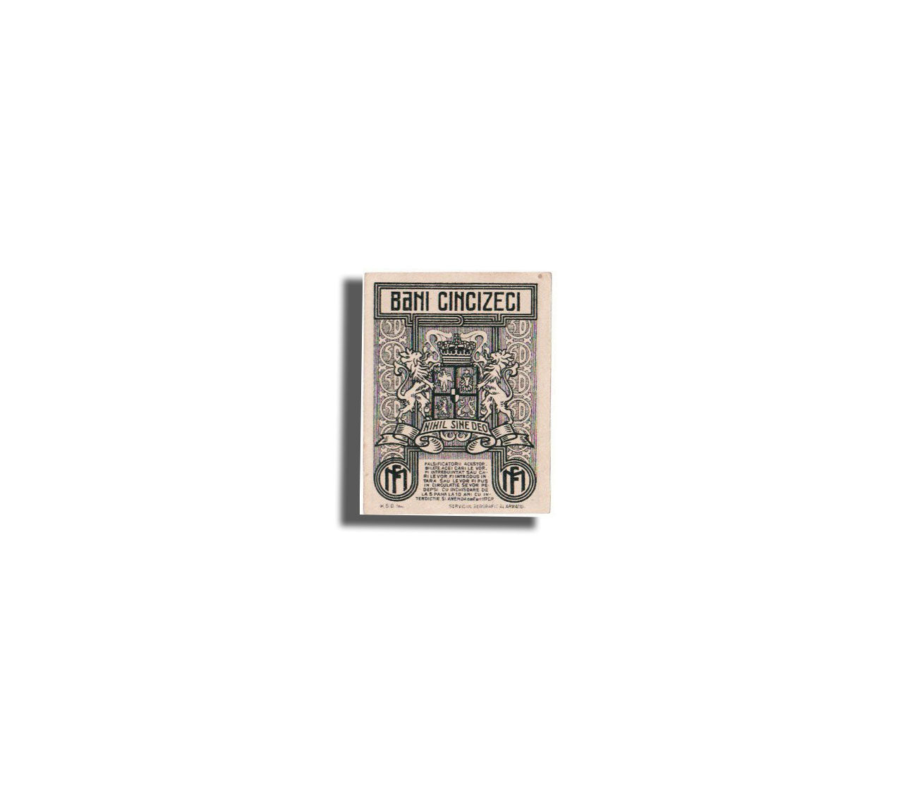 Romania, 50 Bani, 1917, KM #71, UNC(65-70)