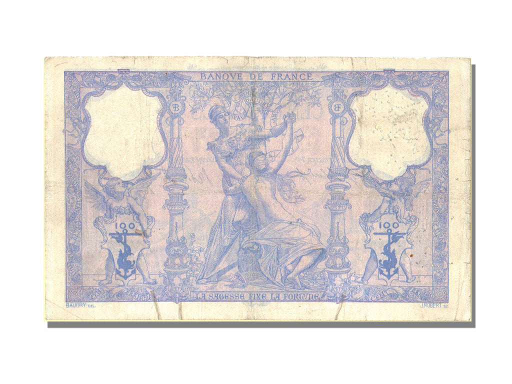 Banknote, France, 100 Francs, 100 F 1888-1909 ''Bleu et Rose'', 1908