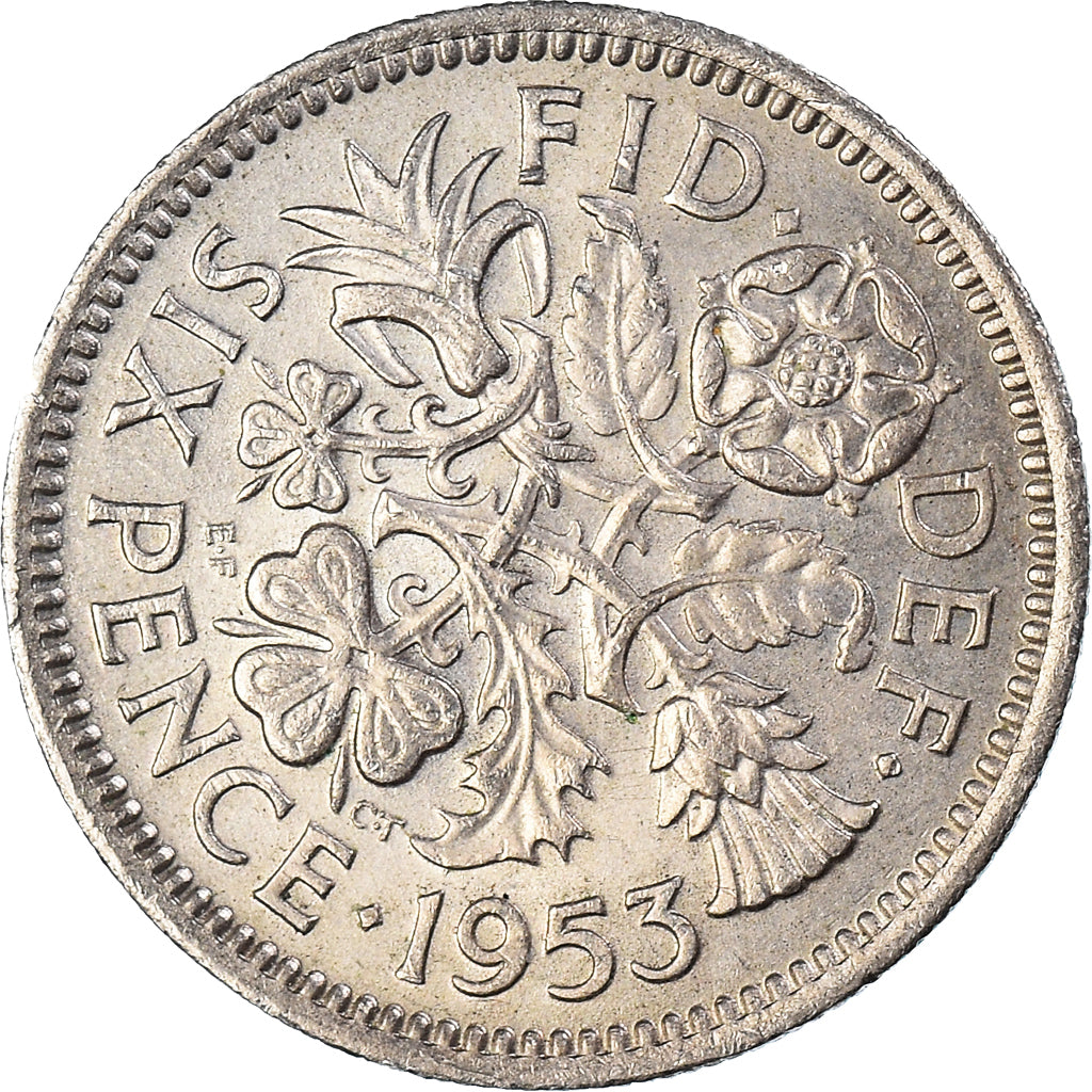 Moneta, Wielka Brytania, 6 Pence, 1953