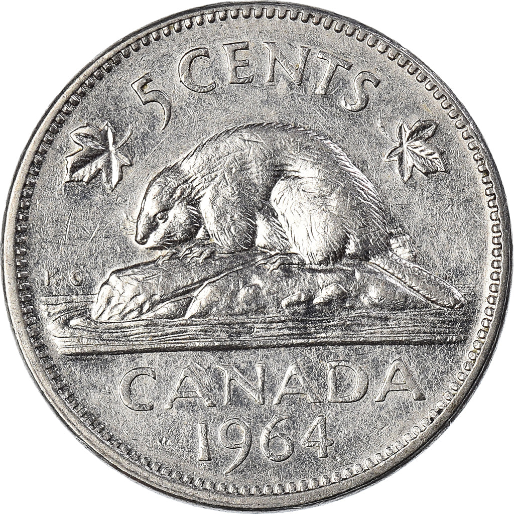 Moneda, Canadá, 5 Cents, 1964