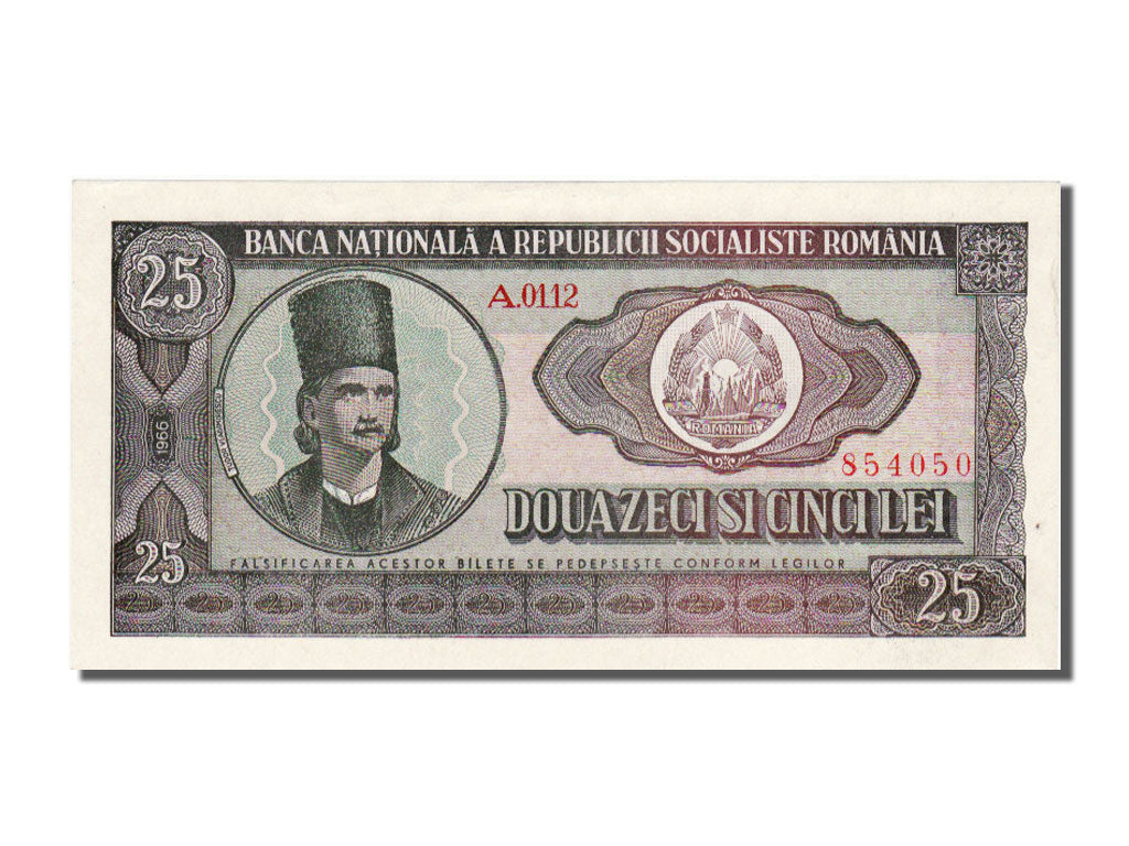 Geldschein, Rumänien, 25 Lei, 1966, UNZ