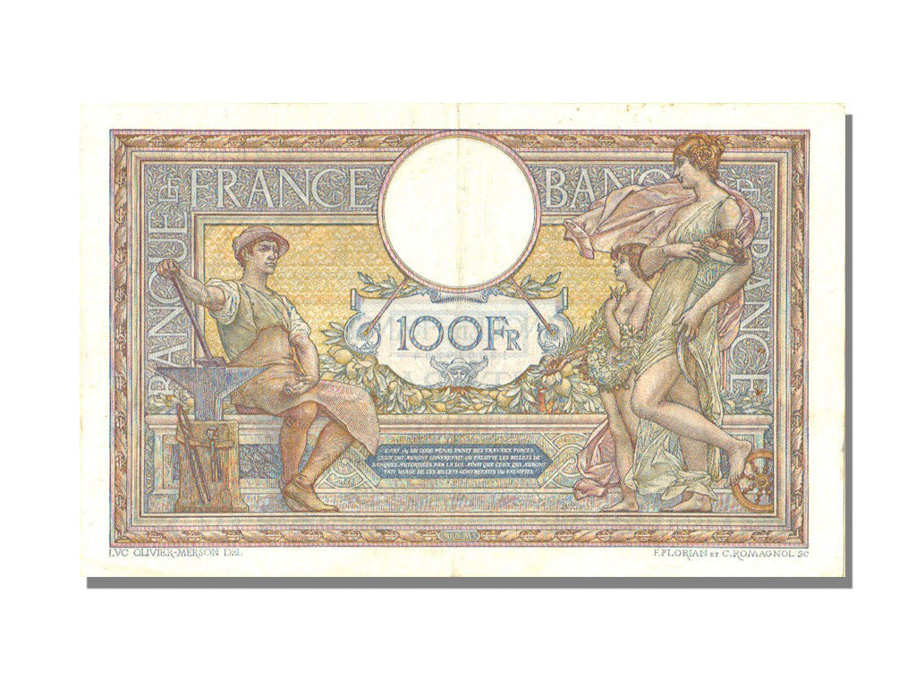 Banknote, France, 100 Francs, 100 F 1908-1939 ''Luc Olivier Merson'', 1918