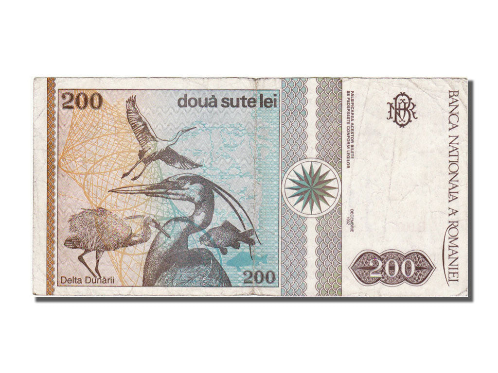 Romania, 200 Lei, 1992, KM #100a, 1992-12-01, EF(40-45), B 0005