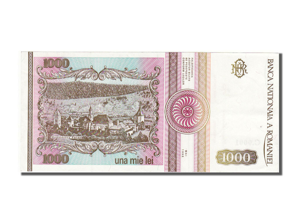 Banknote, Romania, 1000 Lei, 1993, 1993-05-01, UNC(60-62)
