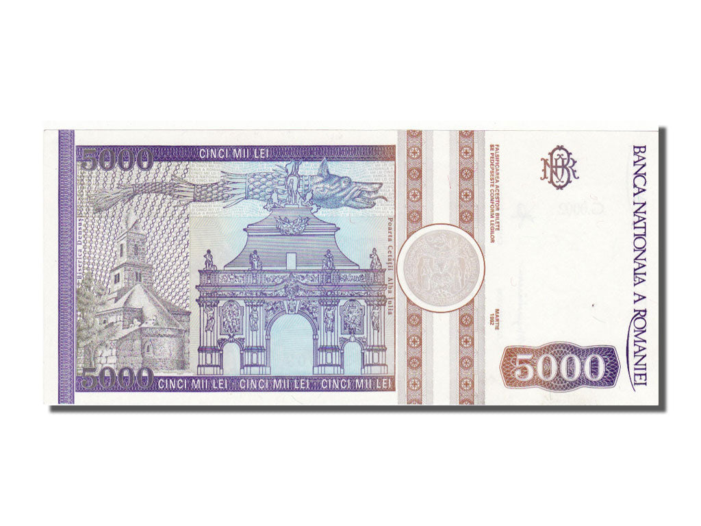 Banconote, Romania, 5000 Lei, 1992, 1992-03-01, FDS