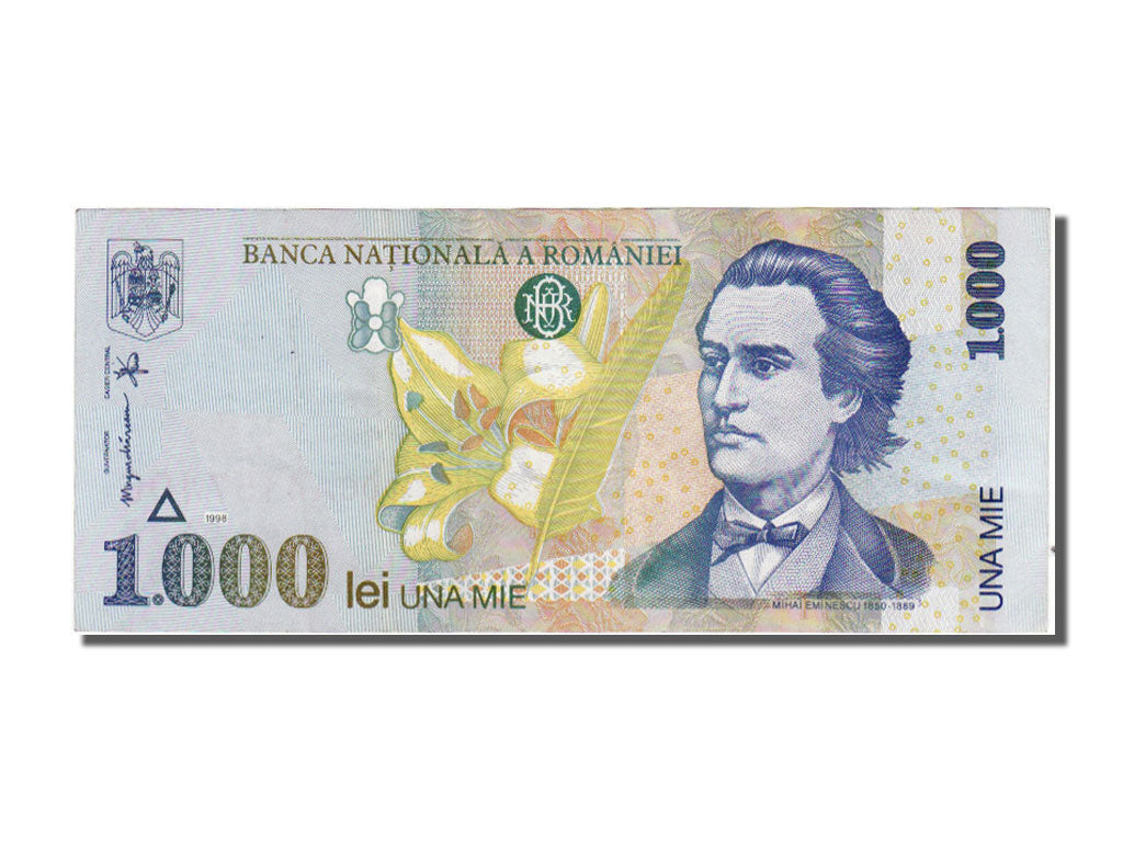 Romania, 1000 Lei, 1998, KM #106, AU(50-53), 006A