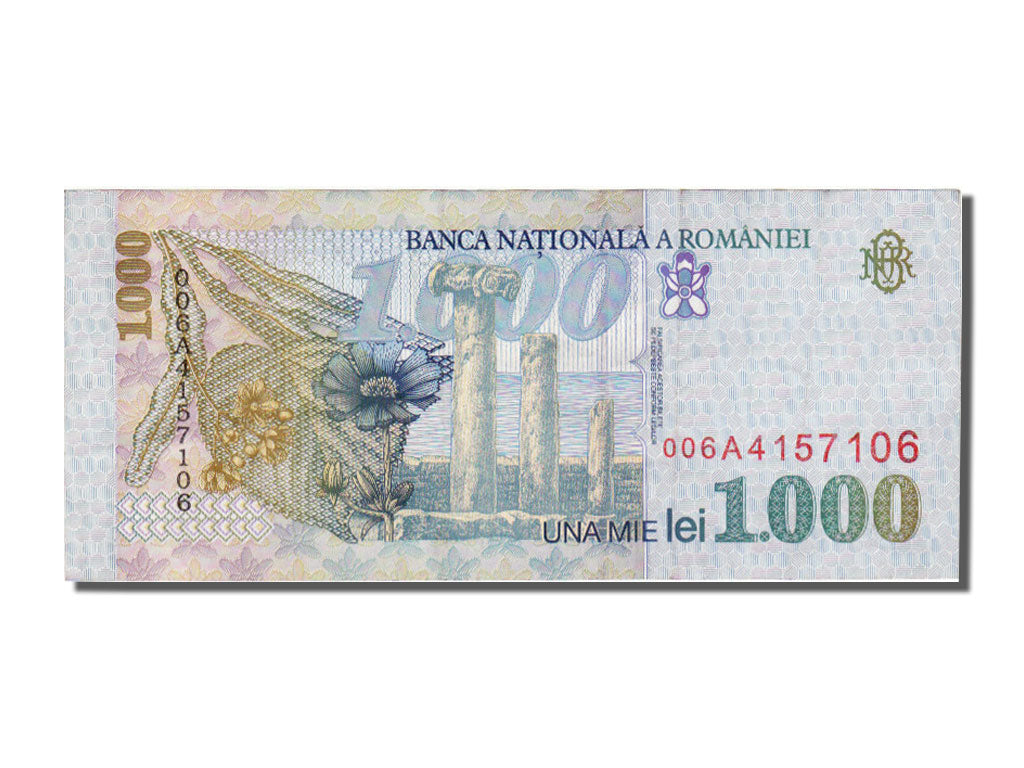 Romania, 1000 Lei, 1998, KM #106, AU(50-53), 006A