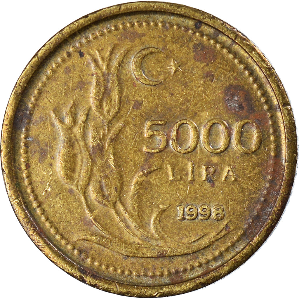 Coin, Turkey, 5000 Lira, 1998