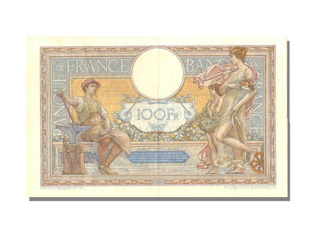 Banknote, France, 100 Francs, 100 F 1908-1939 ''Luc Olivier Merson'', 1931