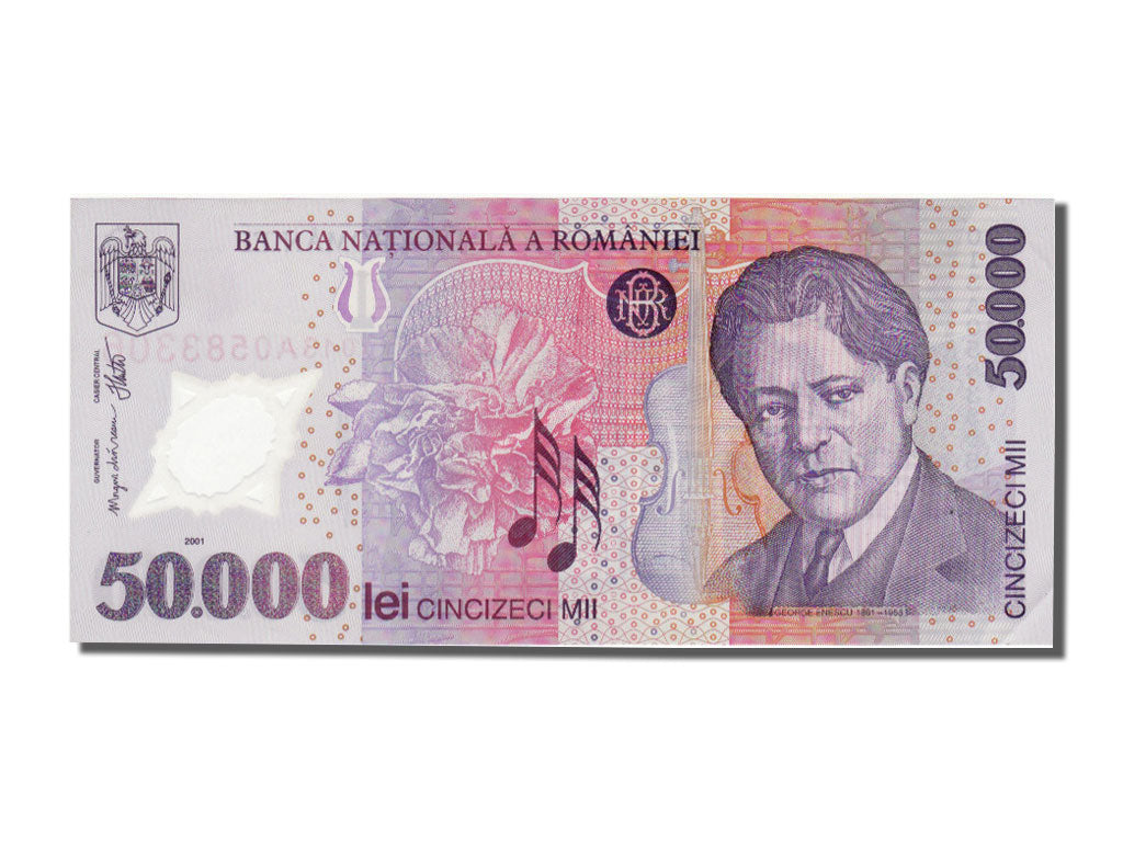 Romania, 50,000 Lei, 2001, KM #113a, UNC(63), 013A