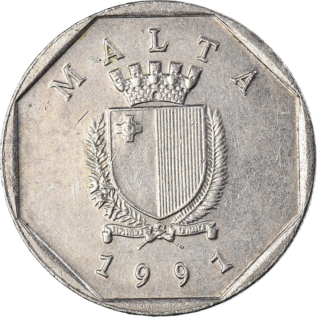 Moneta, Malta, 5 Cents, 1991