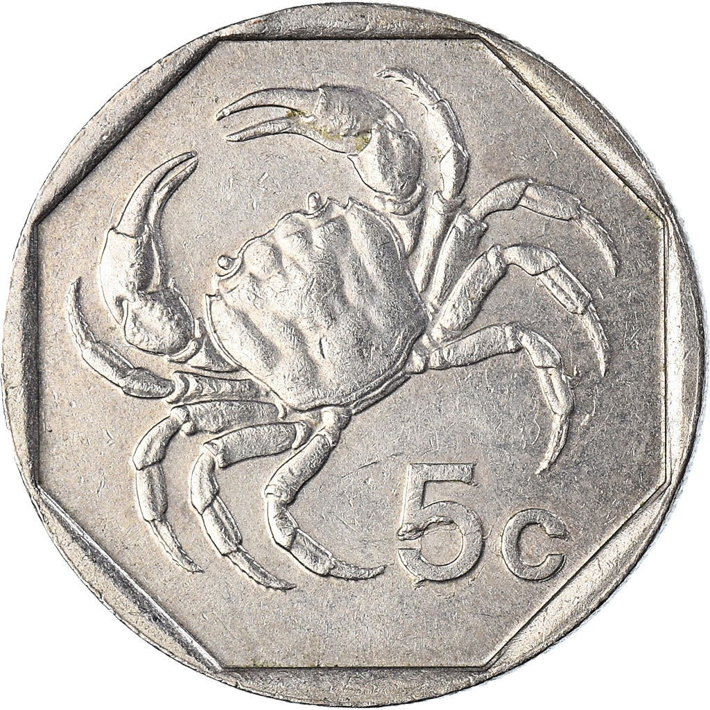 Moneta, Malta, 5 Cents, 1991