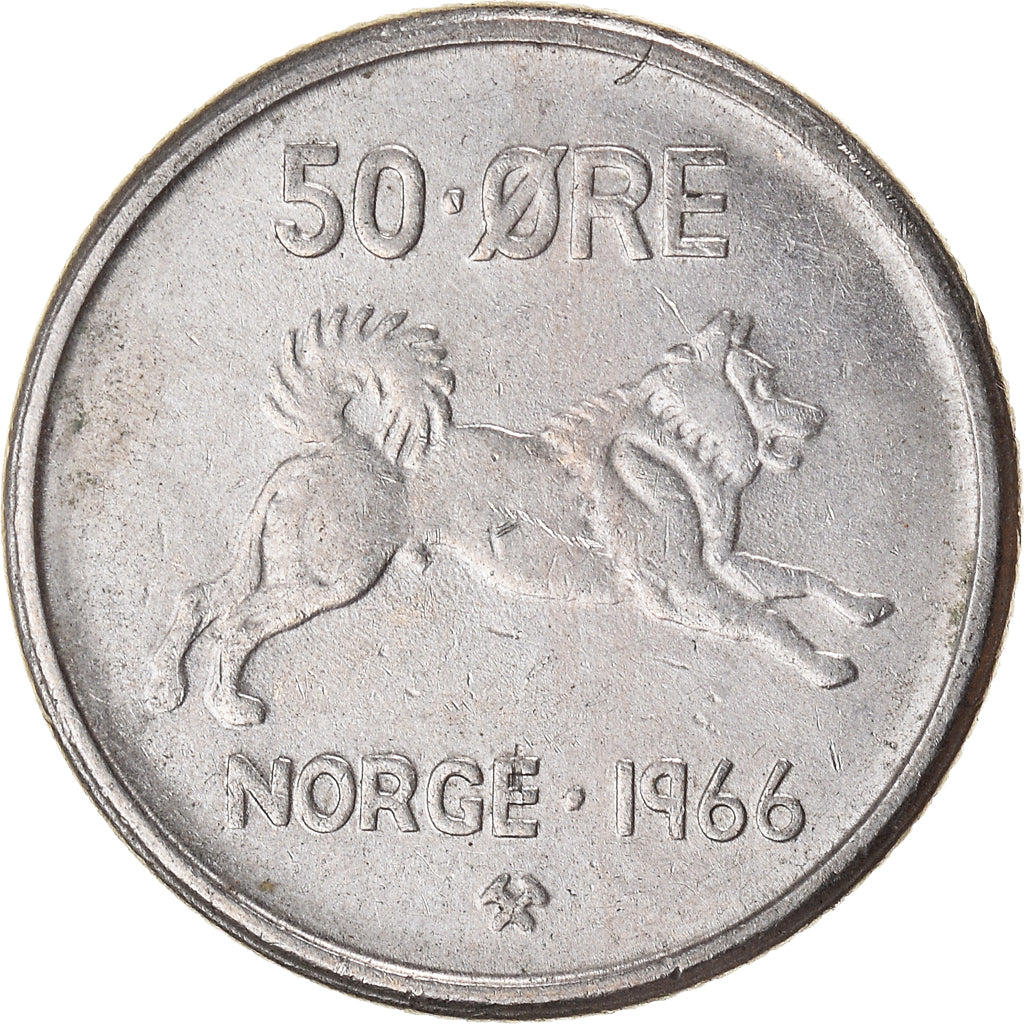 Moneda, Noruega, 50 Öre, 1966