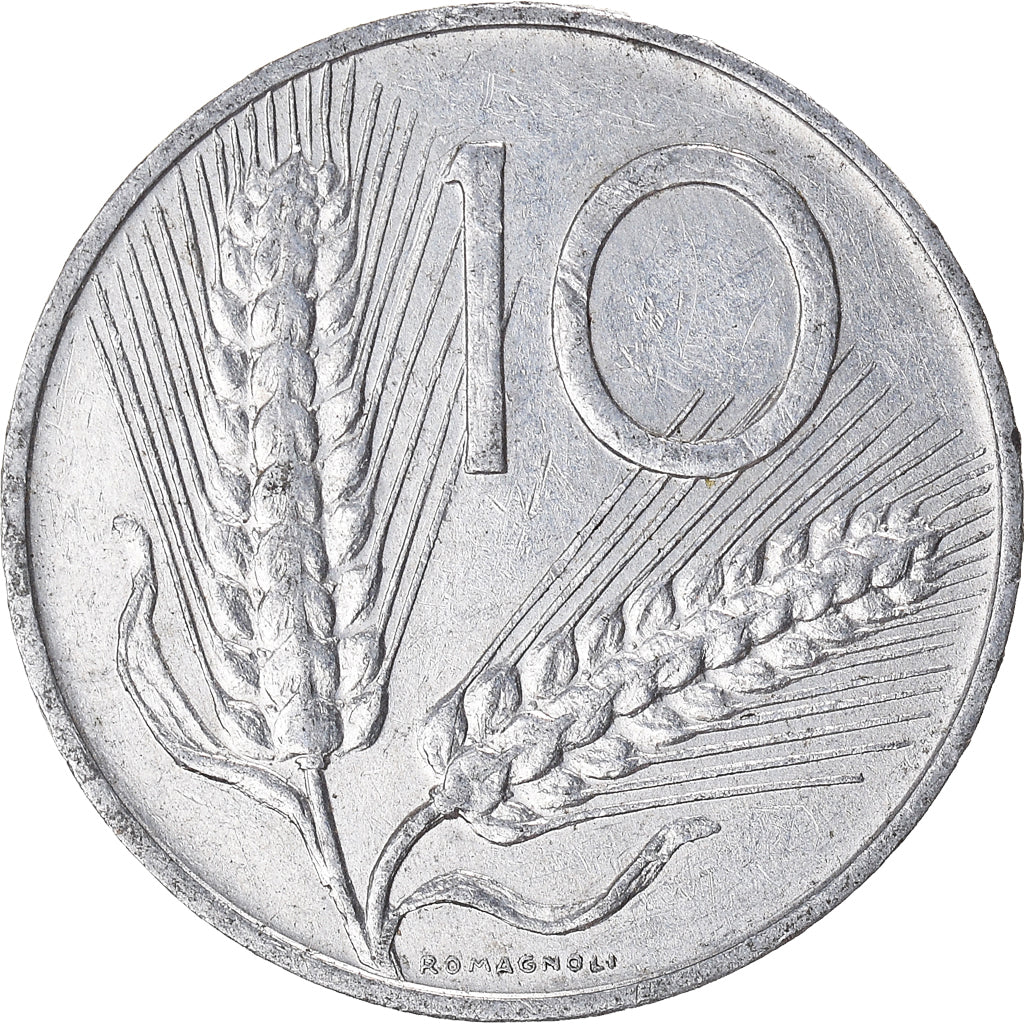 Moeda, Itália, 10 Lire, 1974