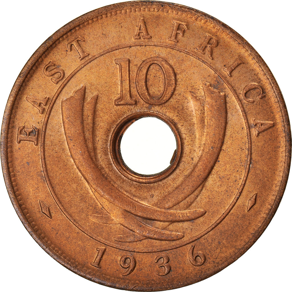 Moneda, ESTE DE ÁFRICA, 10 Cents, 1936