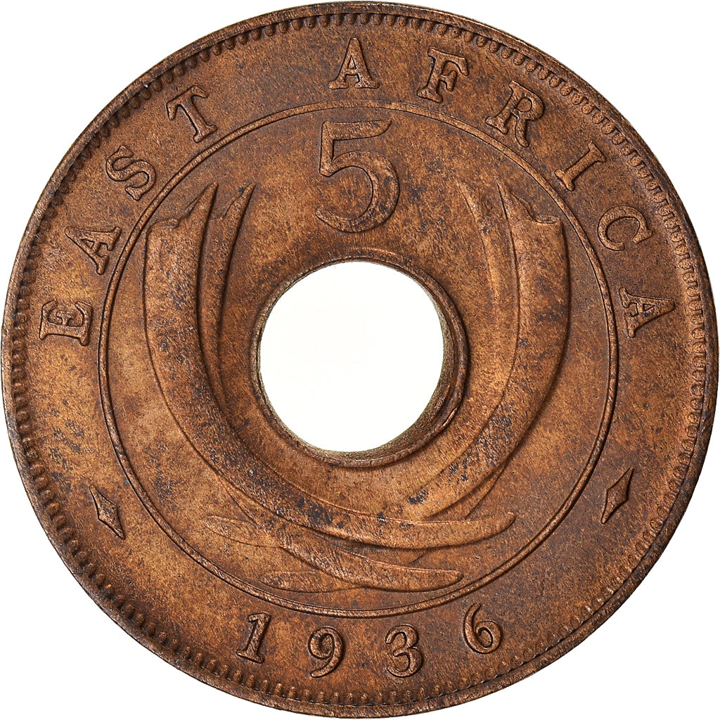 Coin, EAST AFRICA, 5 Cents, 1936