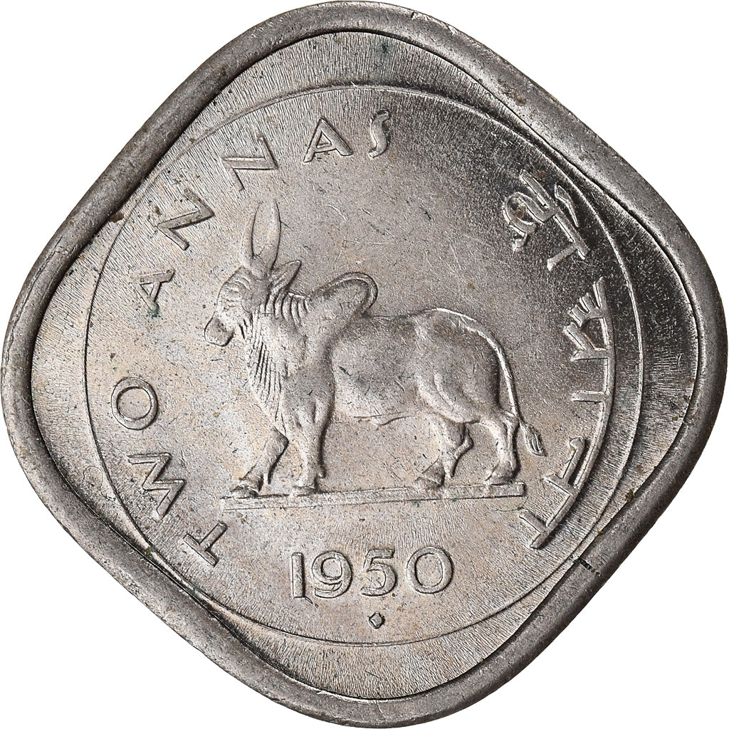 Moneda, INDIA-REPÚBLICA, 2 Annas, 1950