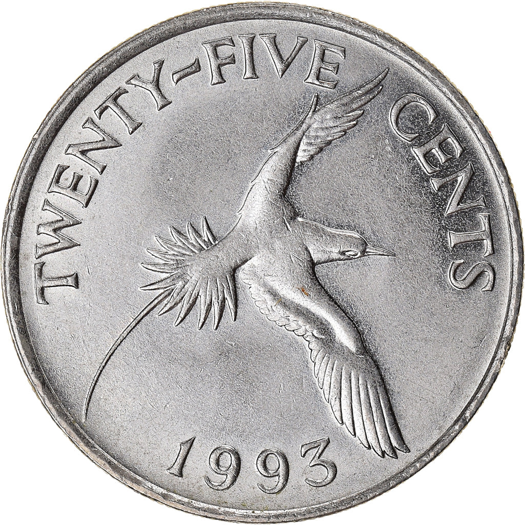 Münze, Bermuda, 25 Cents, 1993