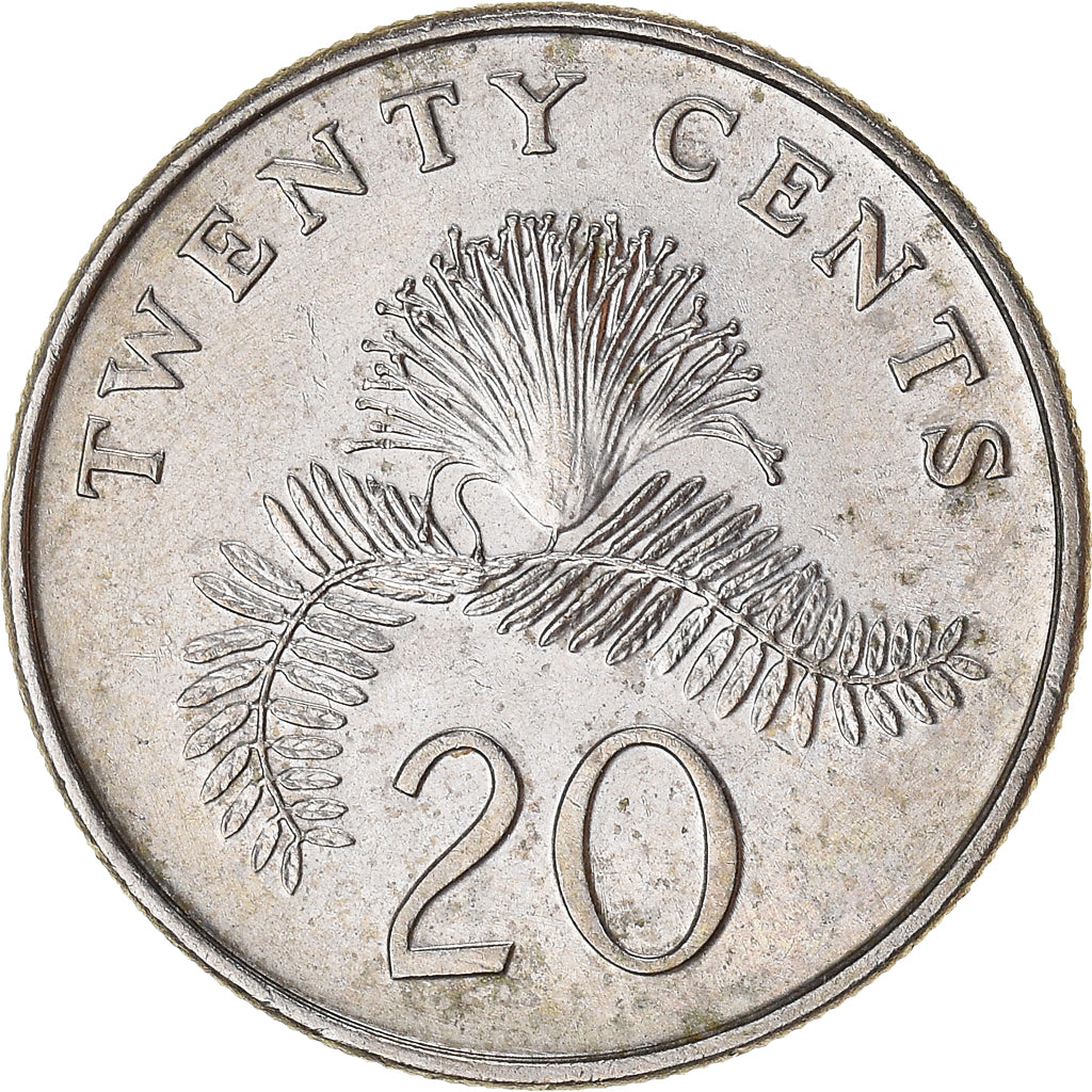 Moneda, Singapur, 20 Cents, 1996