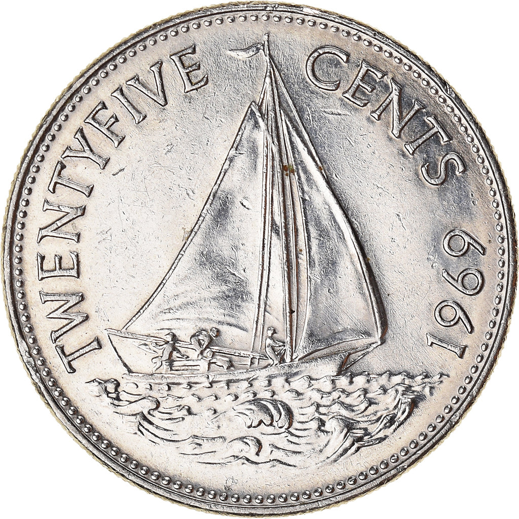 Moneda, Bahamas, 25 Cents, 1969