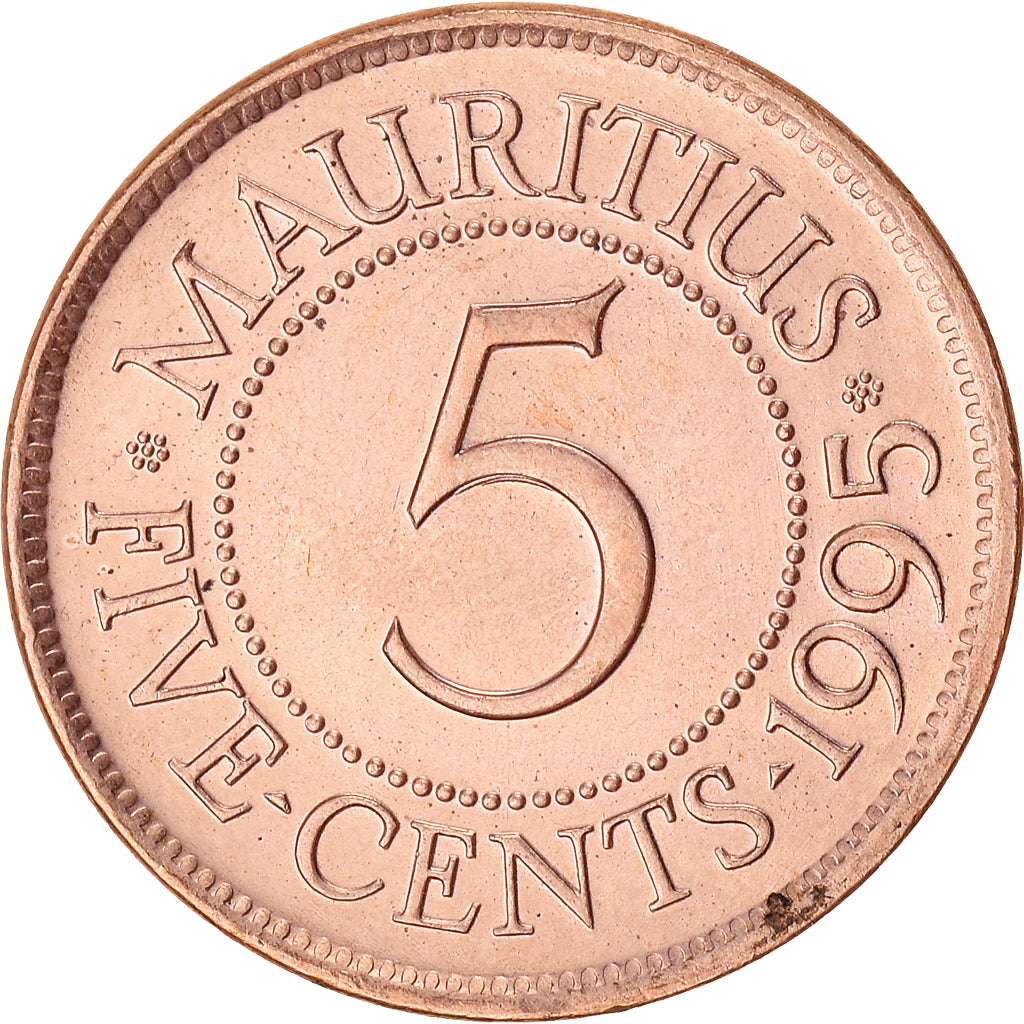 Coin, Mauritius, 5 Cents, 1995