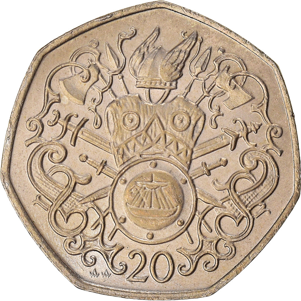 Moneda, Isla de Man, 20 Pence, 1982