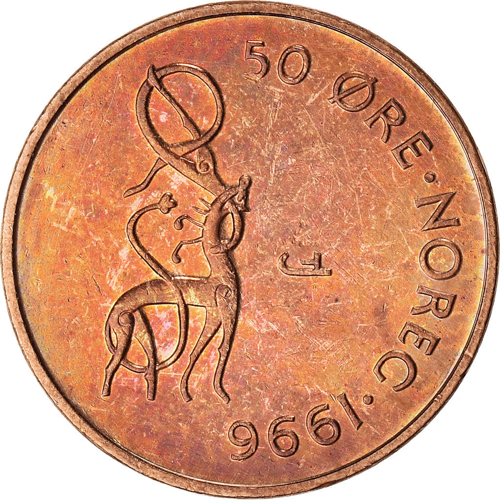 Moneda, Noruega, 50 Öre, 1996