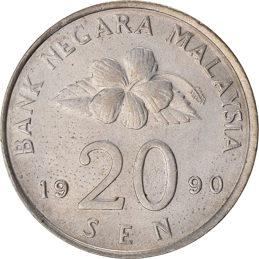 Coin, Malaysia, 20 Sen, 1990