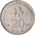 Monnaie, Malaysie, 20 Sen, 1990