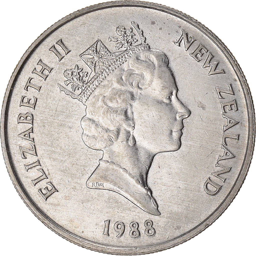 Coin, New Zealand, 10 Cents, 1988