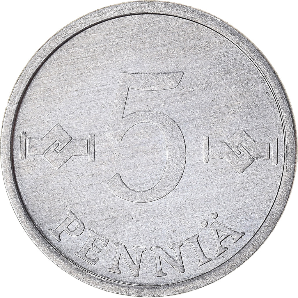Moeda, Finlândia, 5 Pennia, 1986