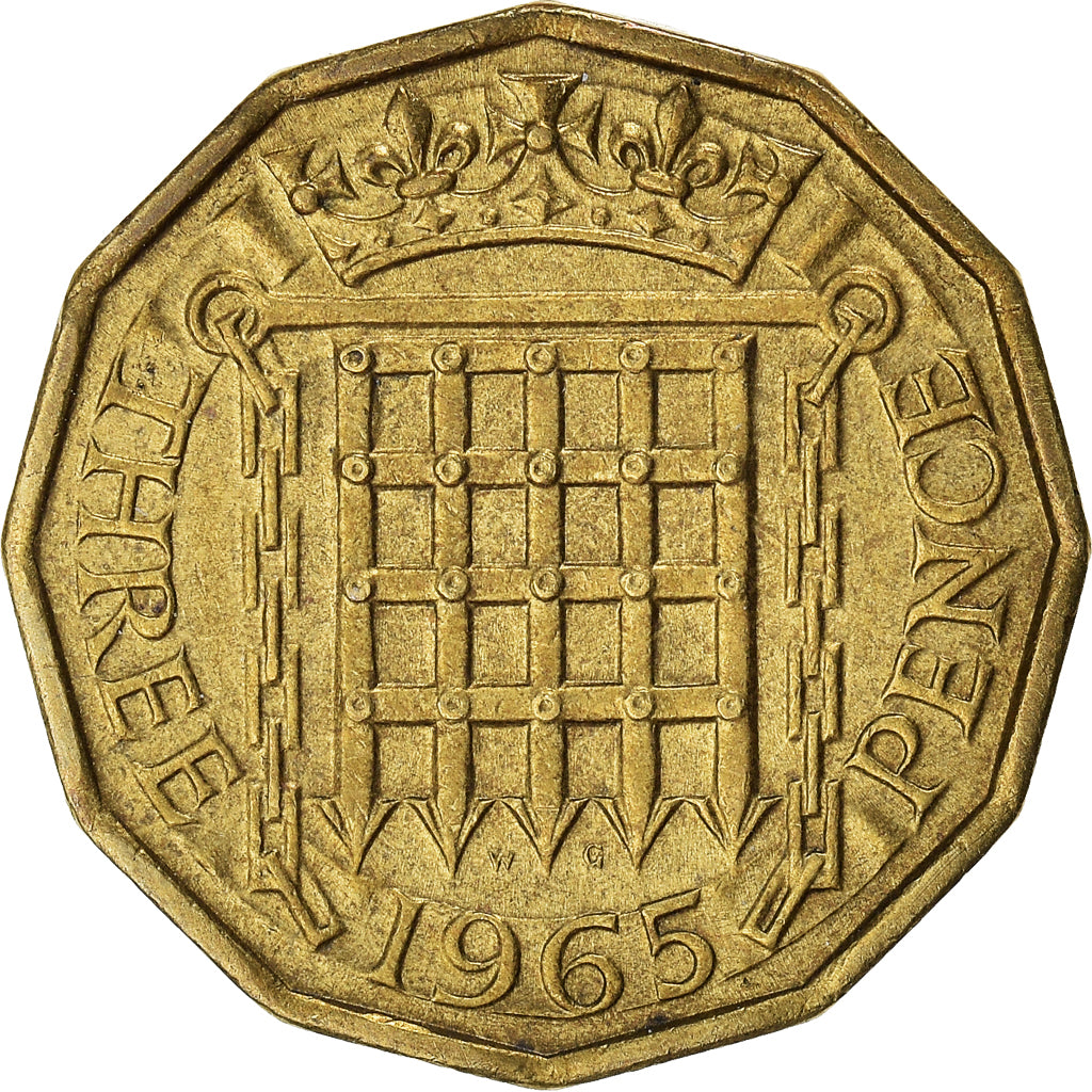 Münze, Großbritannien, 3 Pence, 1965