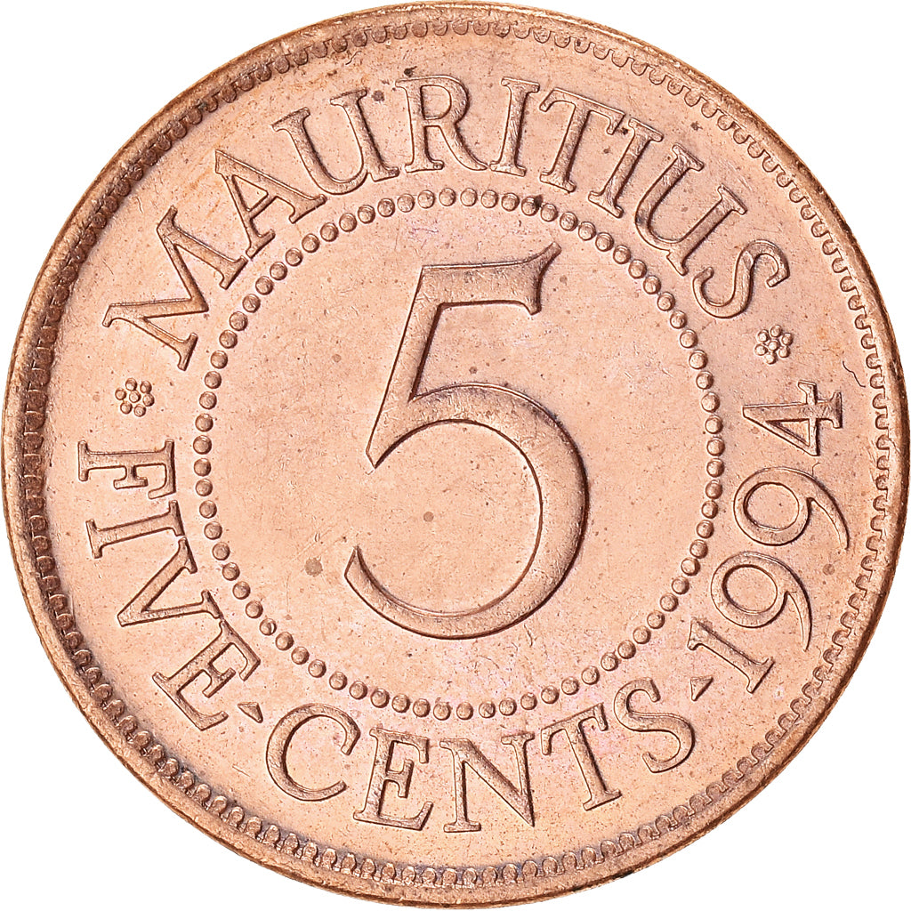 Coin, Mauritius, 5 Cents, 1994