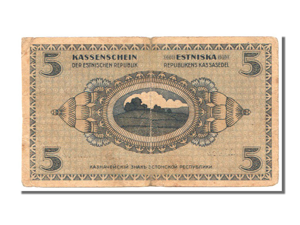 Banconote, Estonia, 5 Marka, 1919, MB+