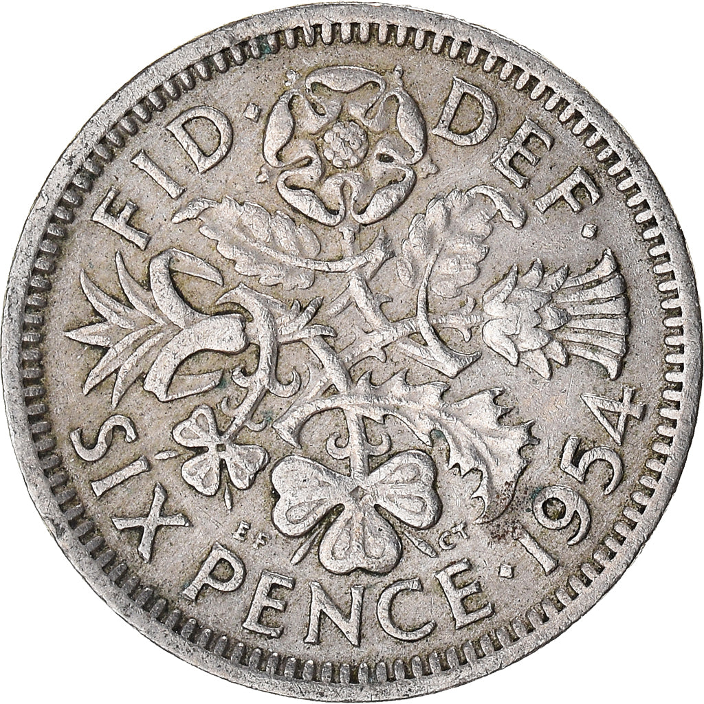 Munten, Groot Bretagne, 6 Pence, 1954
