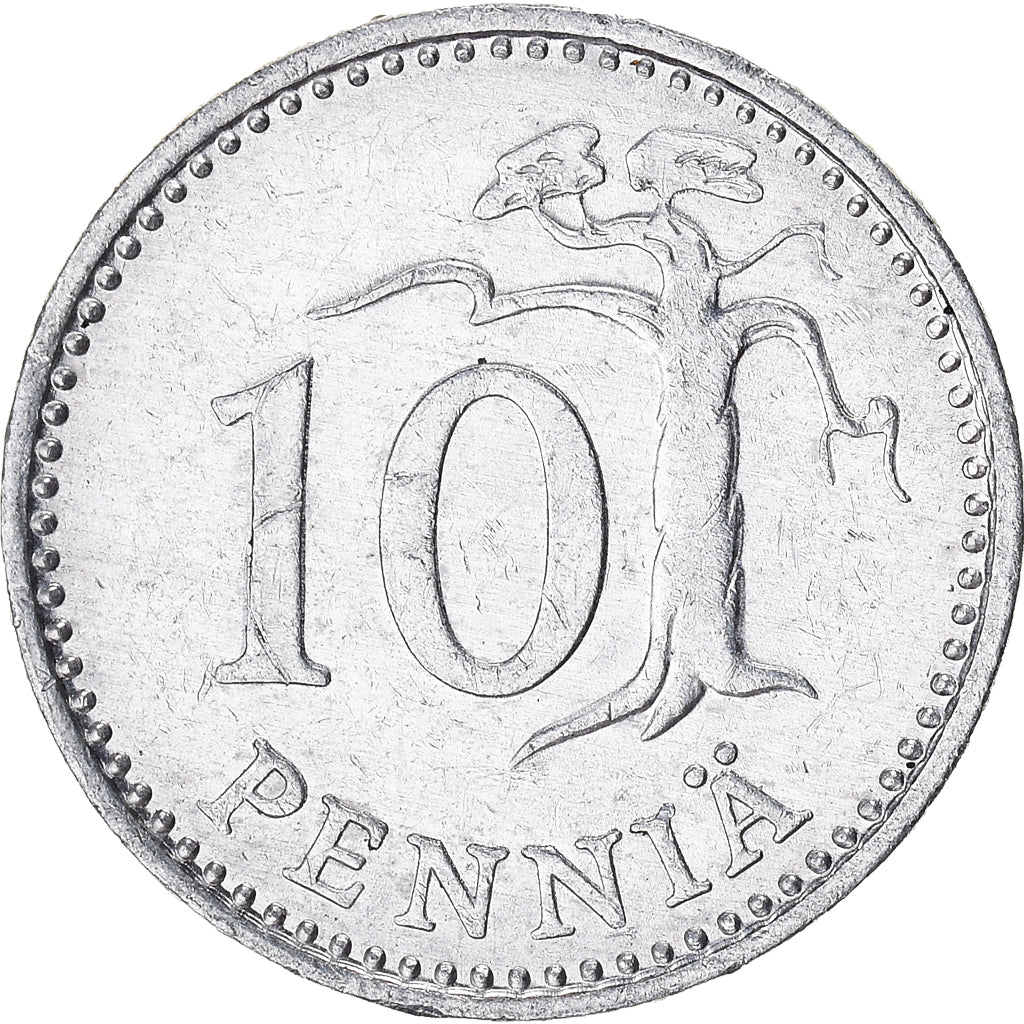 Moneda, Finlandia, 10 Pennia, 1985
