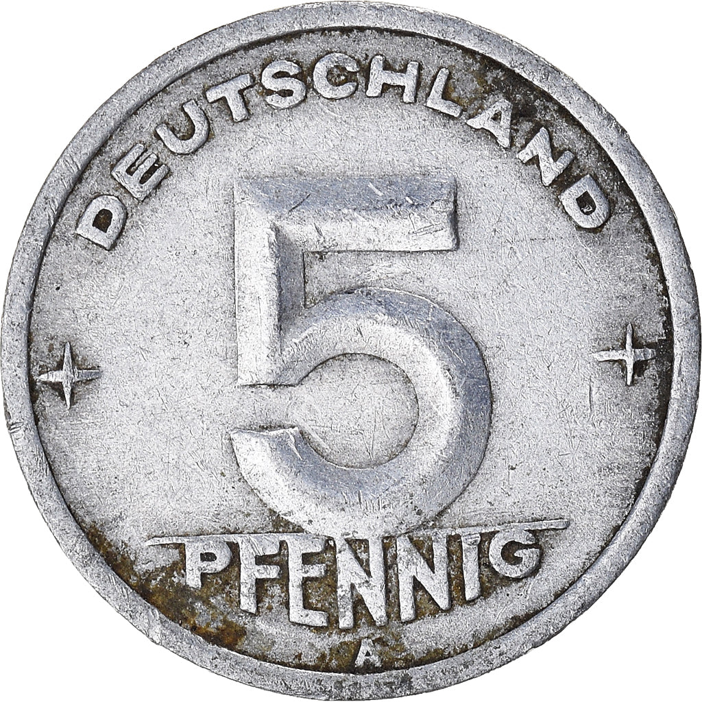 Moeda, ALEMANHA - REPÚBLICA DEMOCRÁTICA, 5 Pfennig, 1949