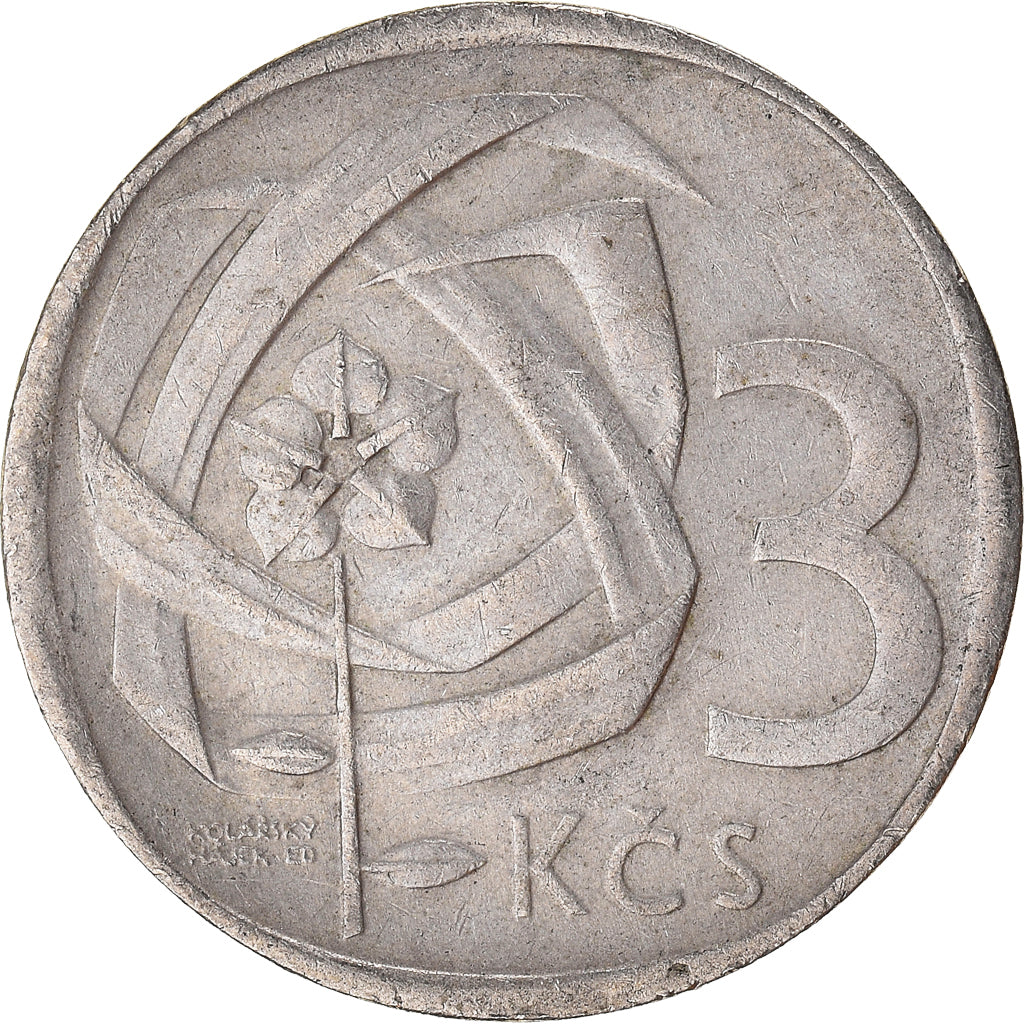 Münze, Tschechoslowakei, 3 Koruny, 1966