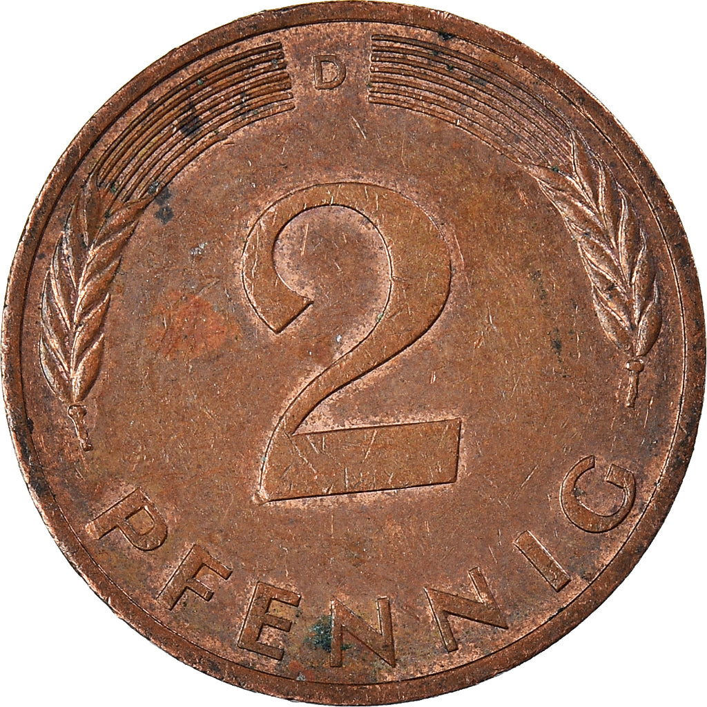 Moeda, ALEMANHA - REPÚBLICA FEDERAL, 2 Pfennig, 1984