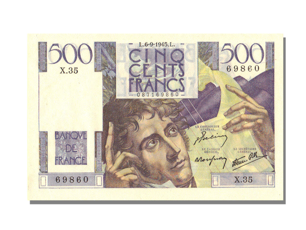 France, 500 Francs, 500 F 1945-1953 ''Chateaubriand'', 1945, KM #129a,...