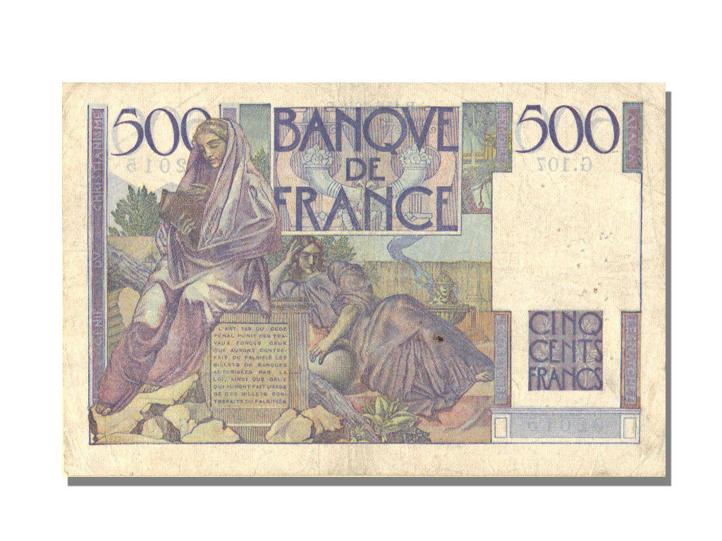 Banknote, France, 500 Francs, 500 F 1945-1953 ''Chateaubriand'', 1948