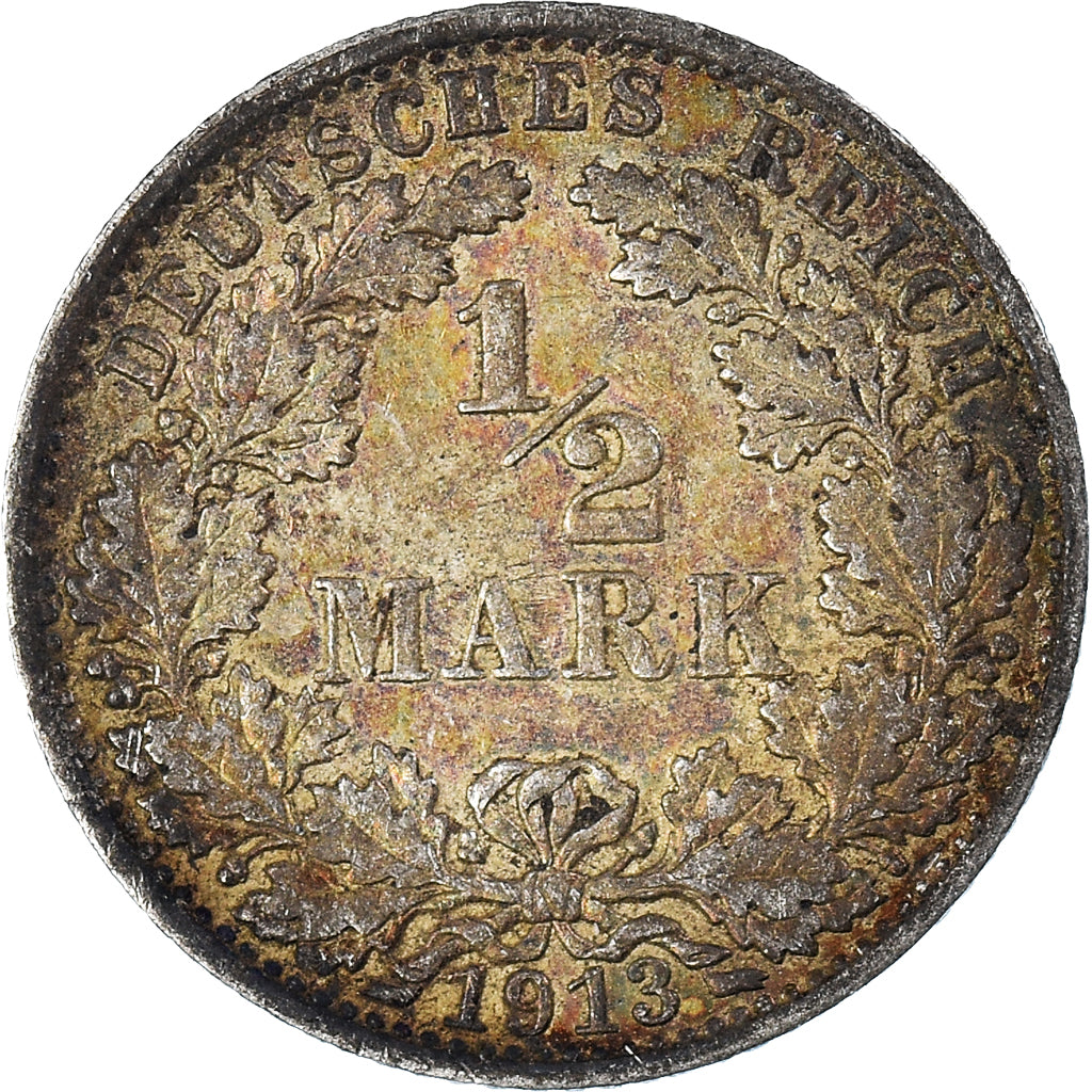 Münze, GERMANY - EMPIRE, 1/2 Mark, 1913