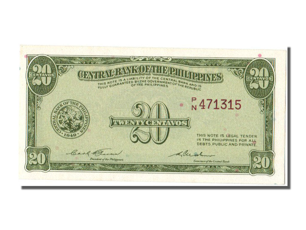 Philippines, 20 Centavos type 1949