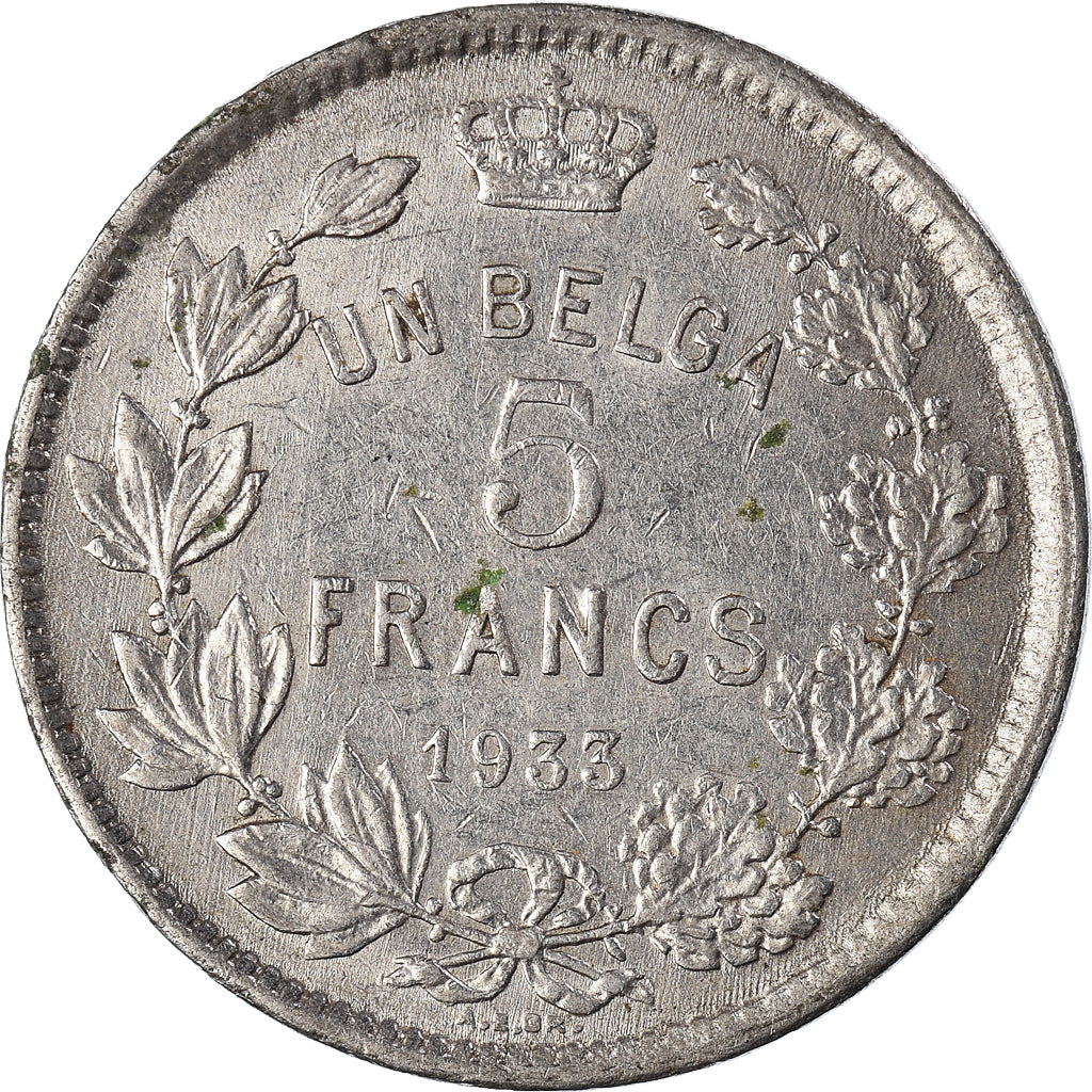Coin, Belgium, 5 Francs, 5 Frank, 1933