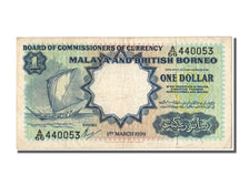 Malaya and British Borneo, 1 Dollar, 1959, KM #8A, 1959-03-01, AU(55-58), A 66